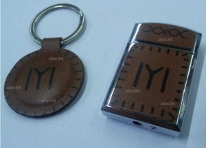 Kayı IYI Boyuna Özel Deri İşlemeli Çelik Çakmak, Anahtarlık Seti,Özel Kutulu Diriliş Hatırası Seti