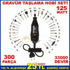 125w Motor İle 300 Parça Ban-Co Gravür Kalıpçı Taşlama Hobi Seti