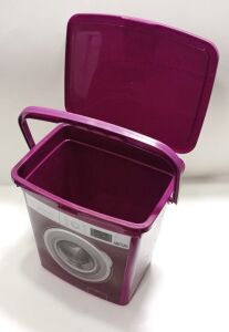 Mor Renk Çamaşır Makinası Dizayn Çok Amaçlı Kapaklı Kova 6 LT Detarjan Kutusu KirTutmaz Özel Plastik