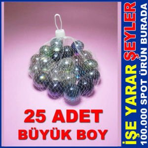 25 ADET  RENKLİ EĞLENCELİ BÜYÜK CAM MİSKET