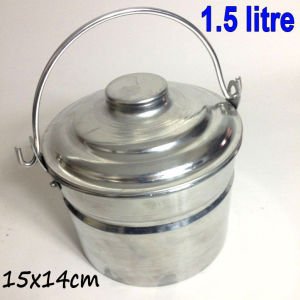 Alüminyum Bakraç,1.5 Litre Kapaklı Süt ve Yoğurt Mayalama Kabı 15cmØ Nostaljik Kova Bakaraç