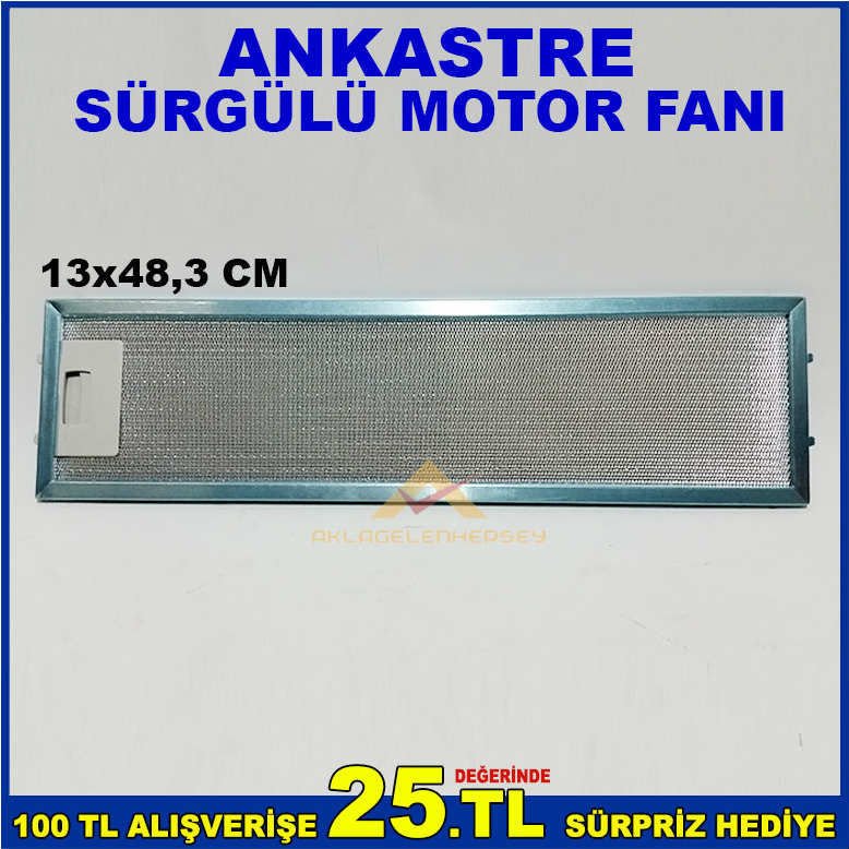 ANKASTRE SÜRGÜLÜ MOTOR FANI METALİK RENKTE ÖLÇÜSÜ 13x48,3 CM