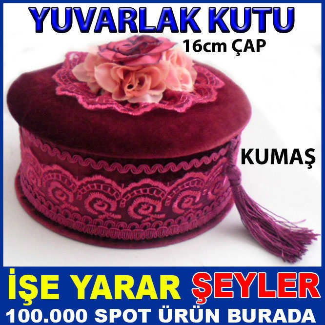 AYNALI YUVARLAK 4 BÖLME ŞIK KADİFE KUMAŞ KUTU