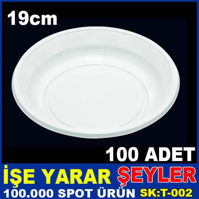 19cm ÇOK AMAÇLI PLASTİK TABAK 100 ADET FİYATI