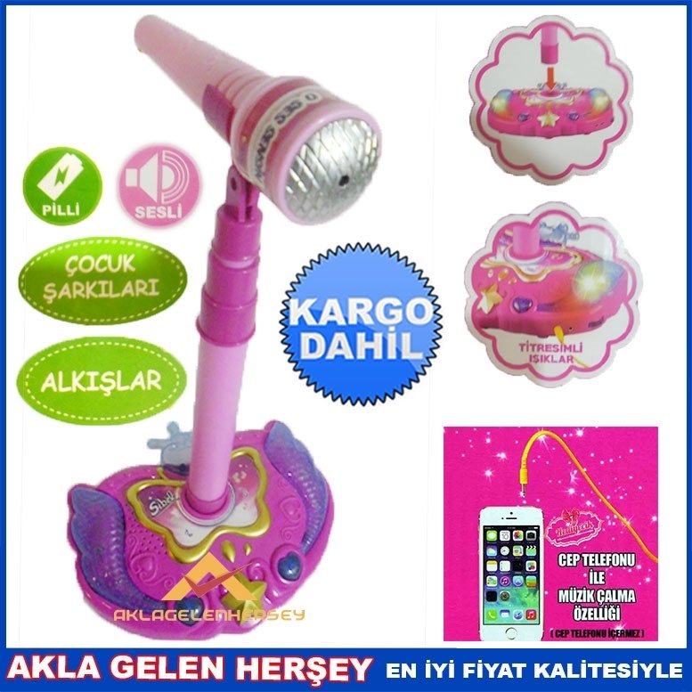 Kargo Dahil EĞİTİCİ IŞIKLI SESLİ OYUNCAK KARAOKE MİKROFON