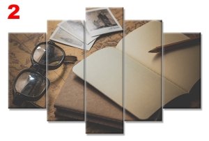 VINTAGE DEFTER GOZLUK 7 STİL 5 PARÇALI KANVAS TABLO