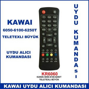 Kawai 6050-6100-6250T Teletexli Büyük Uydu Alıcı Kumandası - KR6060 - Uydu Cihazı Kuımandası