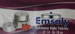 Temizlemesi Kolay Çiçek Desenli Emaye 3 Boy Slikon Kapaklı Lüks Saklama Kabı Set