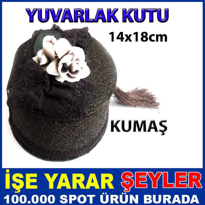  AYNALI YUVARLAK 4 BÖLMELİ SİMLİ KUMAŞ KUTU