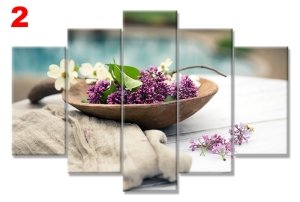 KASEDE ÇİÇEKLER 7 STİL 5 PARÇALI KANVAS TABLO