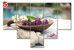 KASEDE ÇİÇEKLER 7 STİL 5 PARÇALI KANVAS TABLO