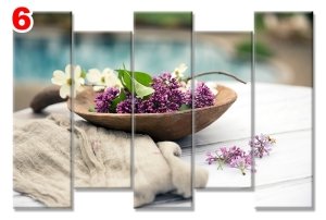 KASEDE ÇİÇEKLER 7 STİL 5 PARÇALI KANVAS TABLO