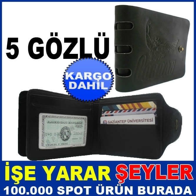 ÇITÇITLI 5 CEPLİ İÇ FERUAR GÖZLÜ DERİ CÜZDAN KD