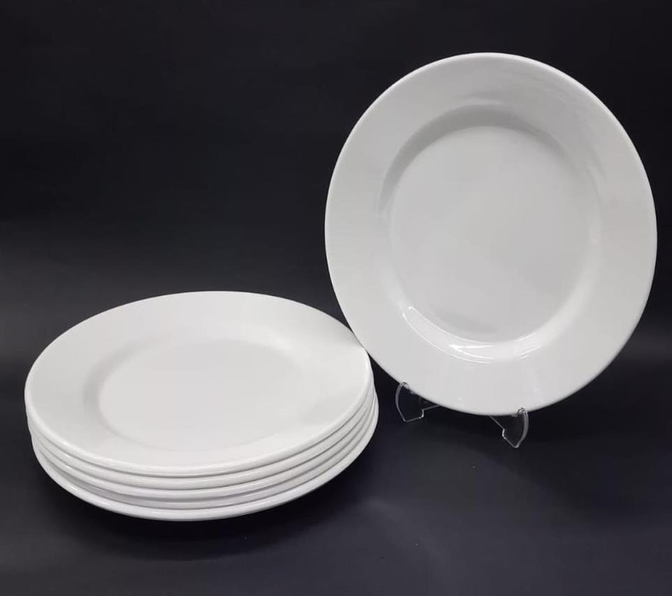 100 Adet Beyaz Melamin (A+ Kalite) Tatlı,Pasta Servis Tabağı 21cm Sığ Tabak Günlük Kullanıma Hesaplı Ordövr Tabak