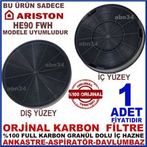 ARİSTON ANKASTRE DAVLUMBAZ FİLTRESİ ARİSTON HE90 FWH MODEL DAVLUMBAZ İÇİN GRANÜL KARBONLU FİLTRE