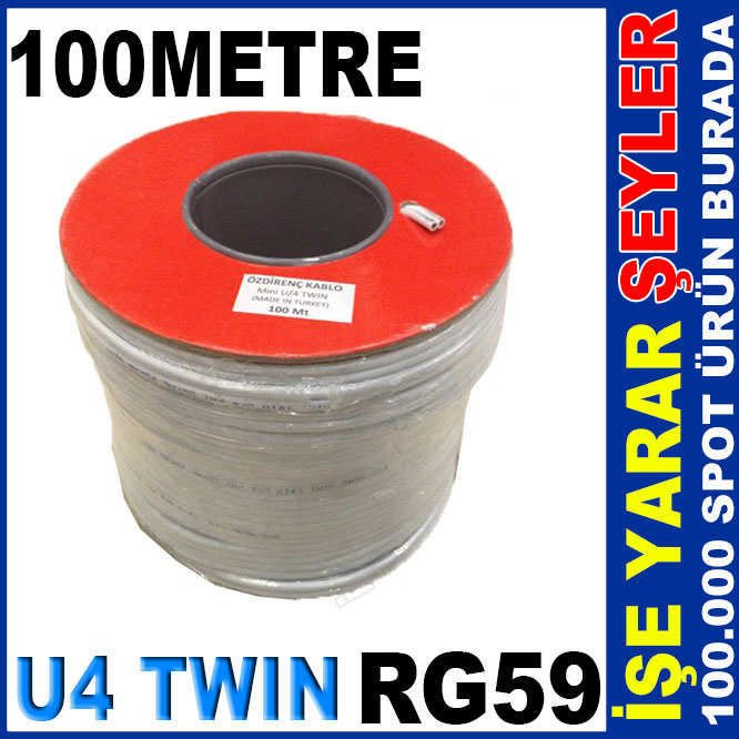 100mt KABLO 0058 RG59 U-4 TWIN TV ANTEN KABLOSU