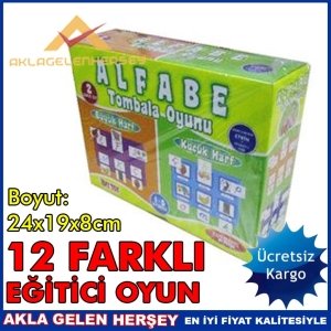Ücretsiz Kargo ALFABE 114 PRÇ BÜYÜK KÜÇÜK HARFLİ TOMBALA OYUNU