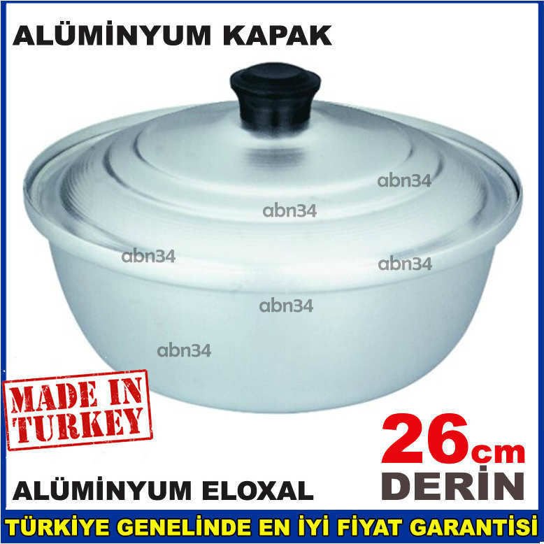 1. KALİTE ELOKSAL KAPLAMALI ALÜMİNYUM TENCERE 26cm KAPAKLI ALÜMİNYUM TENCERE