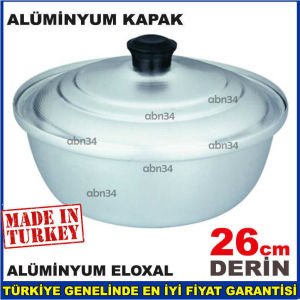 1. KALİTE ELOKSAL KAPLAMALI ALÜMİNYUM TENCERE 26cm KAPAKLI ALÜMİNYUM TENCERE