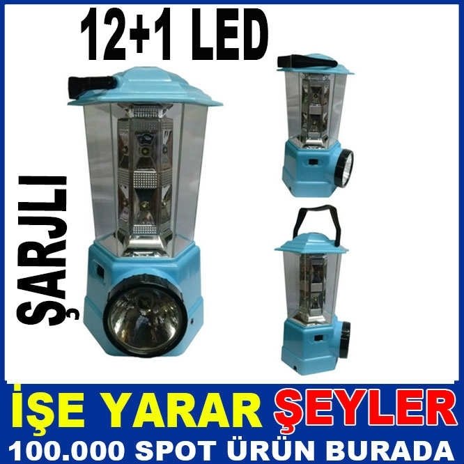13 LED DENİZCİ TİPİ PORTATİF ŞARJLI EL FENERİ
