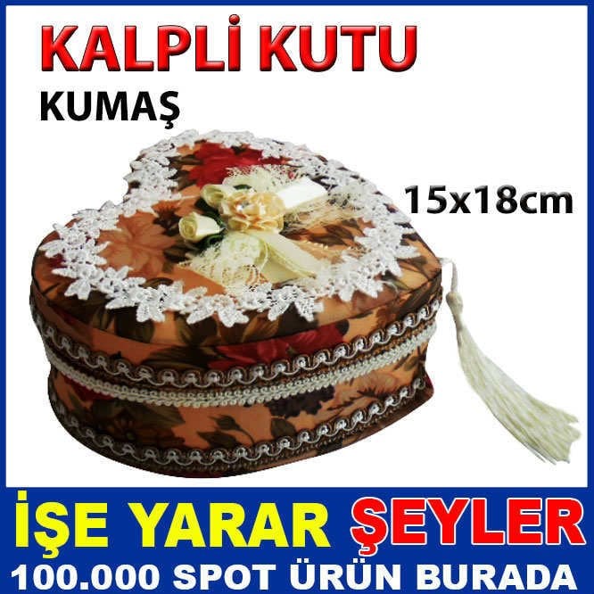 AYNALI KALPLİ 4 BÖLMELİ DESENLİ KUMAŞ KUTU 