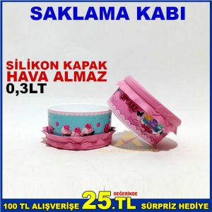 ÇOK AMAÇLI HAVA ALDIRMAZ SİLİKON KAPAKLI 0,3 LT KAPASİTELİ SAKLAMA KABI