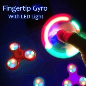 Aç-Kapa Tuşlu Işıklı Stres Çarkı Fidget Hand Spinner Süper Dönüş
