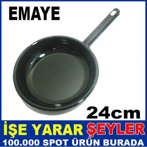 24cm Uzun Saplı Siyah Emaye Yumurta Tavası