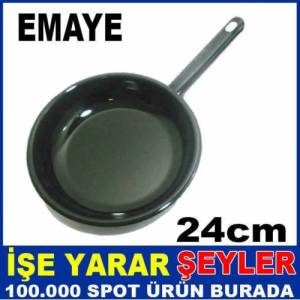 24cm Uzun Saplı Siyah Emaye Yumurta Tavası