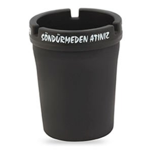 8x10cm Sigara Dumanını Hapseden Söndürmeden At Kokusuz Dekoratif Siyah Renkli Yuvarlak Küllük