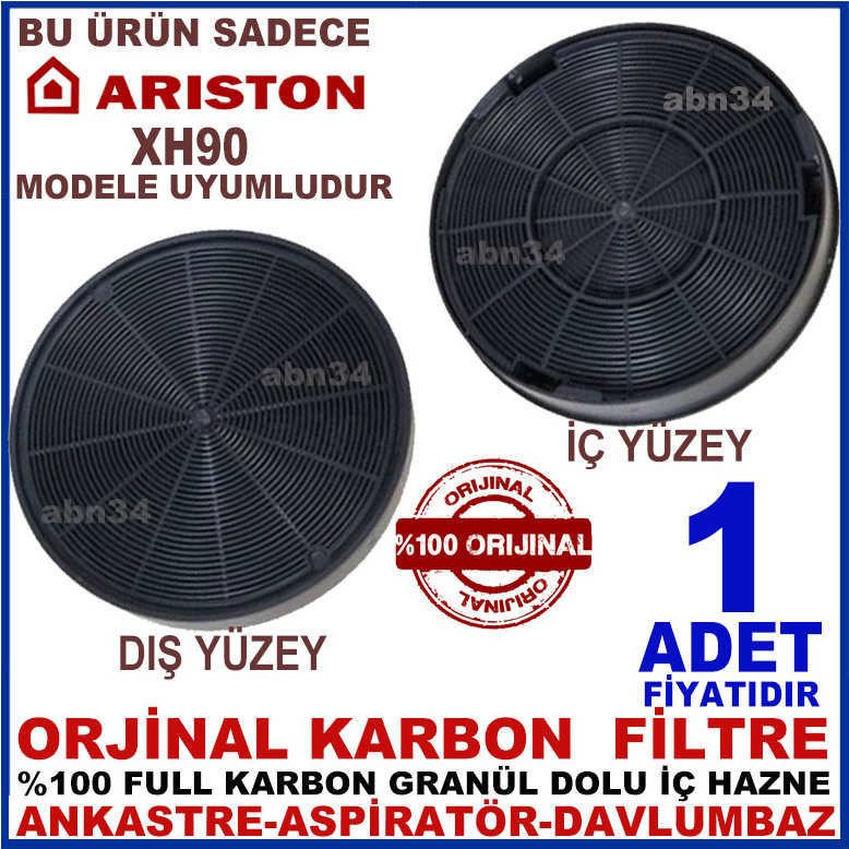 ARİSTON ANKASTRE DAVLUMBAZ FİLTRESİ ARİSTON XH90 MODEL DAVLUMBAZ İÇİN GRANÜL KARBONLU FİLTRE