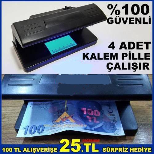 Pilli Portatif Uv Morışıklı Para Kontrol Dedektörü Taşınabilir Sahte Para Kontrol Makinasıı