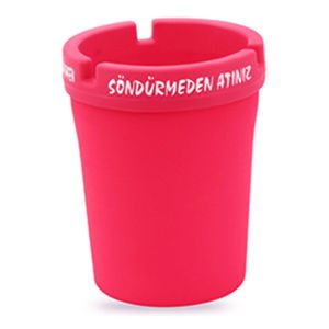 8x10cm Sigara Dumanını Hapseden Söndürmeden At Kokusuz Dekoratif Fuşya Renkli Yuvarlak Küllük