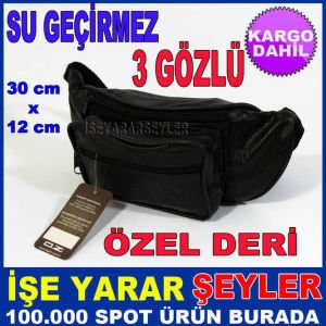 FREEBAG GERÇEK DERİ SİYAH BEL ÇANTASI -2