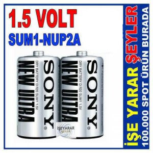 SONY NEW ULTRA D SIZE 2 ADET BÜYÜK BOY KALIN PİL