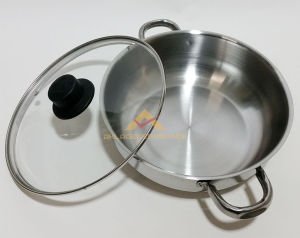 24cm ÇELİK KARNIYARIK TENCERESİ İNDÜKSİYON ÇELİK KAPSÜL TABAN 5 LİTRE BASIK TENCERE