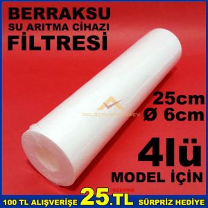 4 filtreli Berrak Su arıtıcı için orjinal elyaf filtre BERRAKSU SU ARITMA CİHAZI FİLTRESİ ELYAF