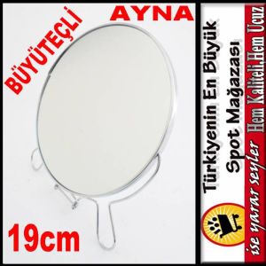 19cm ÇAPINDA BÜYÜTEÇLİ MAKYAJ ve TRAŞ AYNASI