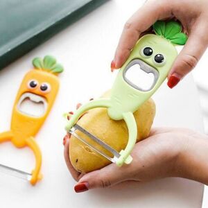 Carrot Havuç Kafalı Desenli Sebze Soyucu ve Şişe Kapağı Açacağı