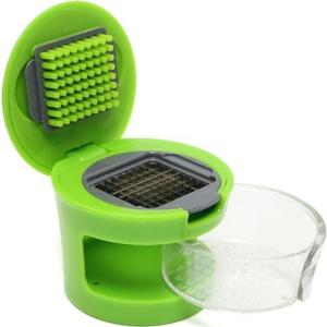 Paslanmaz Çelik Bıçaklı Hazneli Sarımsak Ezici ve Doğrama Aparatı Garlic Chopper Sarımsak Rendesi