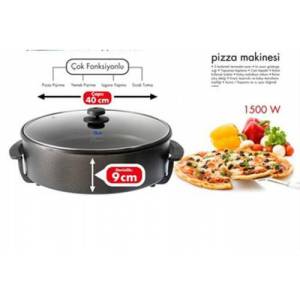 Granit iç yuzey BüyükBoy elektrikli pizza tenceresi 1500W Cam Kapaklı 