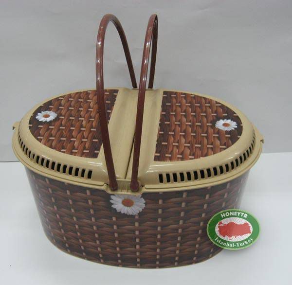 HASIR GÖRÜNÜMLÜ ÇOK AMAÇLI PİKNİK SEPETİ