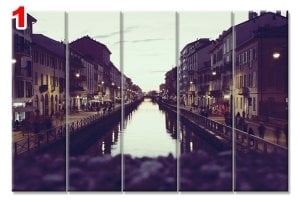 MILANO NEHİRLERİ 7 STİL 5 PARÇALI KANVAS TABLO