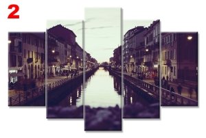 MILANO NEHİRLERİ 7 STİL 5 PARÇALI KANVAS TABLO