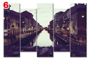 MILANO NEHİRLERİ 7 STİL 5 PARÇALI KANVAS TABLO