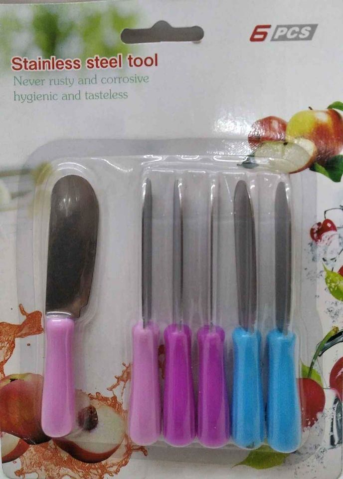 Stainless Steel 6 Adet Tereyağ ,Reçel,Çikolata Sürme Bıçağı D-Raf