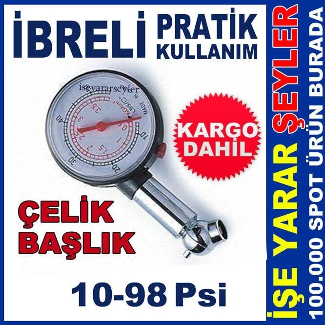 SAATLİ İBRELİ OTO LASTİK BASINCI HAVA ÖLÇER K.DH