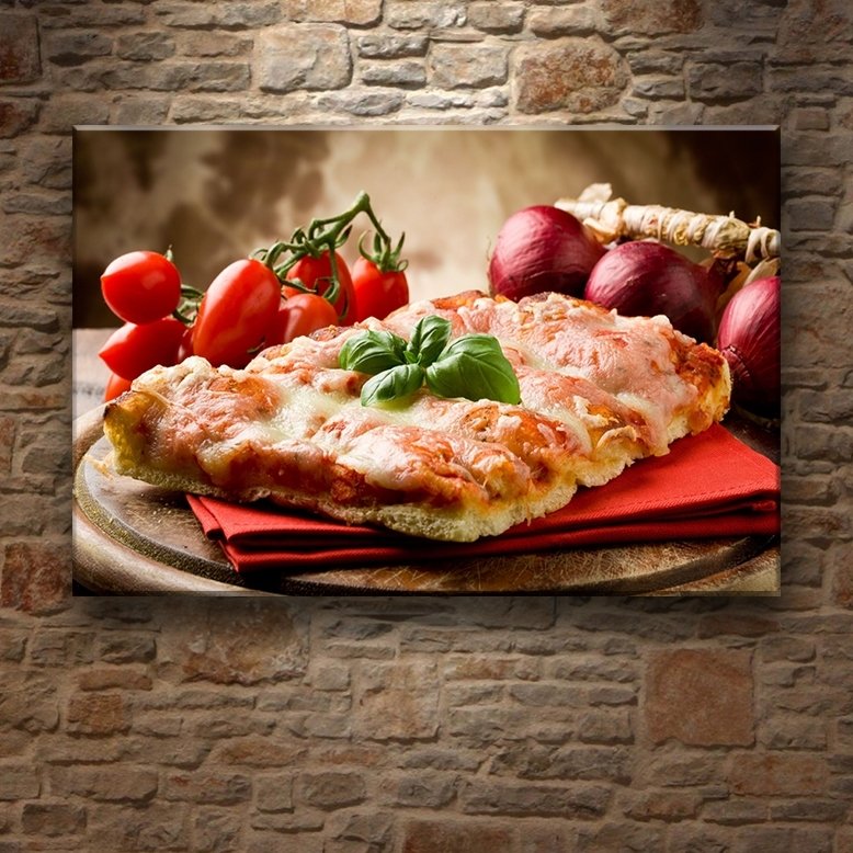 SEBZELİ PİZZA DİLİMİ 7 değişen ölçü ORİJİNAL KANVAS TABLO