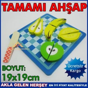 Ücretsiz Kargo ÇOCUKLAR İÇİN EĞİTİCİ AHŞAP SEBZE MEYVE DOĞRAMA