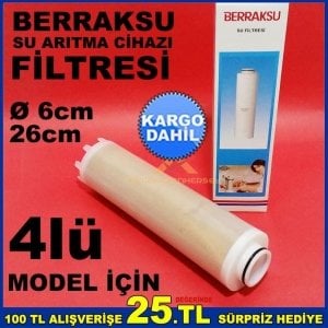 4lü BERRAKSU SU ARITMA CİHAZI FİLTRESİ REÇİNE FİLTRE BERRAK SU İÇ